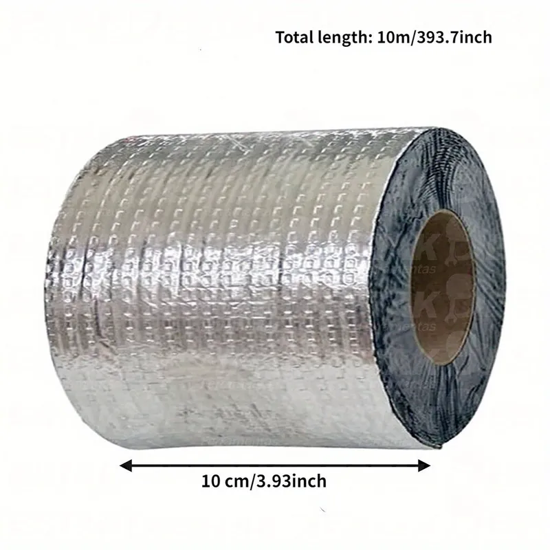 1 rulla -10cmX10m/10cmX5m peittoasfaltti tiivistenauha itseliimautuva vedenpitävä alumiini., 10cm*10m Osta Tänään