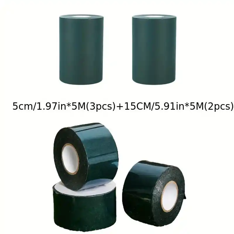 6 Rullia Kaksipuolista Tekonurmiteippiä, Itsekiinnittyvä Tekonurmiteippi, 5cm*5M (3vnt)+15CM*5M (2vnt) Uutuus