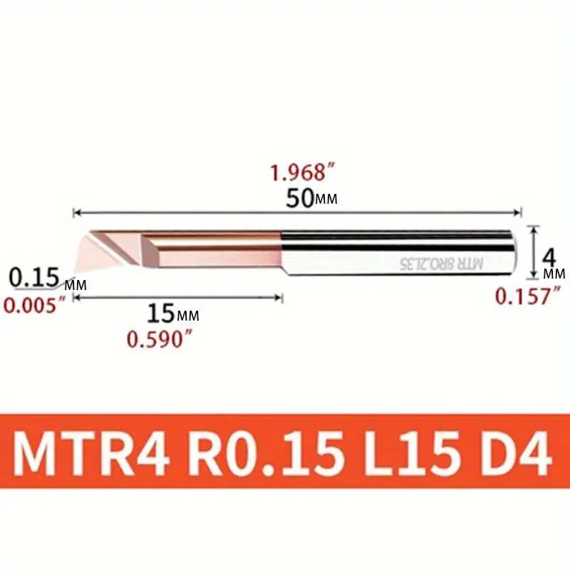 [Tarkkuustyöstö] Volframi Teräs Reikoporakone, Metallityökalu, MTR 4 R0.15 L15-1PC Pikatoimitus