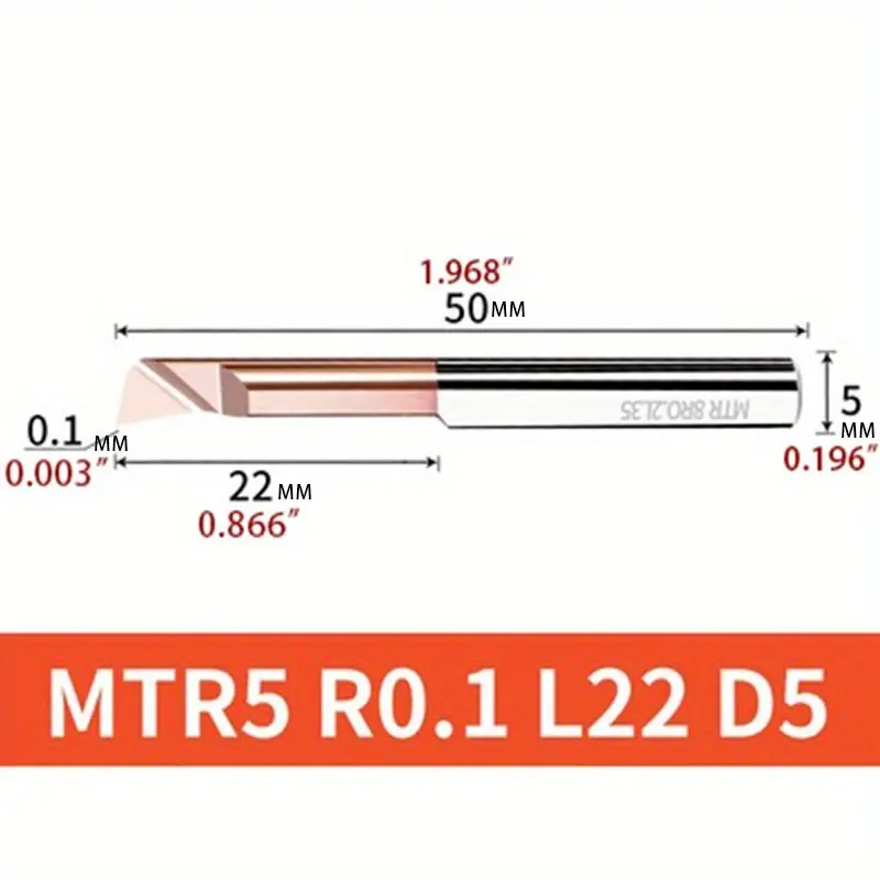 [Tarkkuustyöstö] Volframi Teräs Reikoporakone, Metallityökalu, MTR 5 R0.1 L22-1PC Kampanjahinta