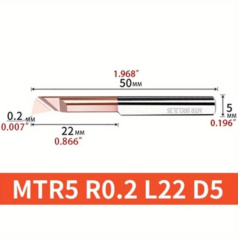 [Tarkkuustyöstö] Volframi Teräs Reikoporakone, Metallityökalu, MTR 5 R0.2 L22-1PC Eniten Myyty