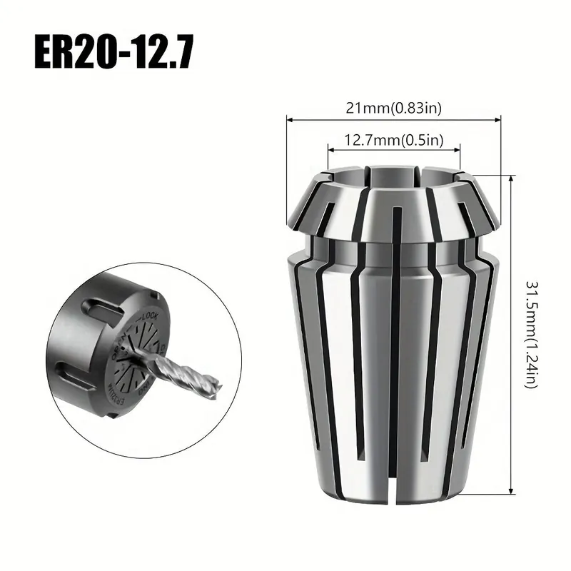Asiakkaiden Suosikki Korkean Tarkkuuden ER-jousipuristin Työkalupidin, ER16 ER20 Konekiinnike, ER20-1/2 (12,7 mm)