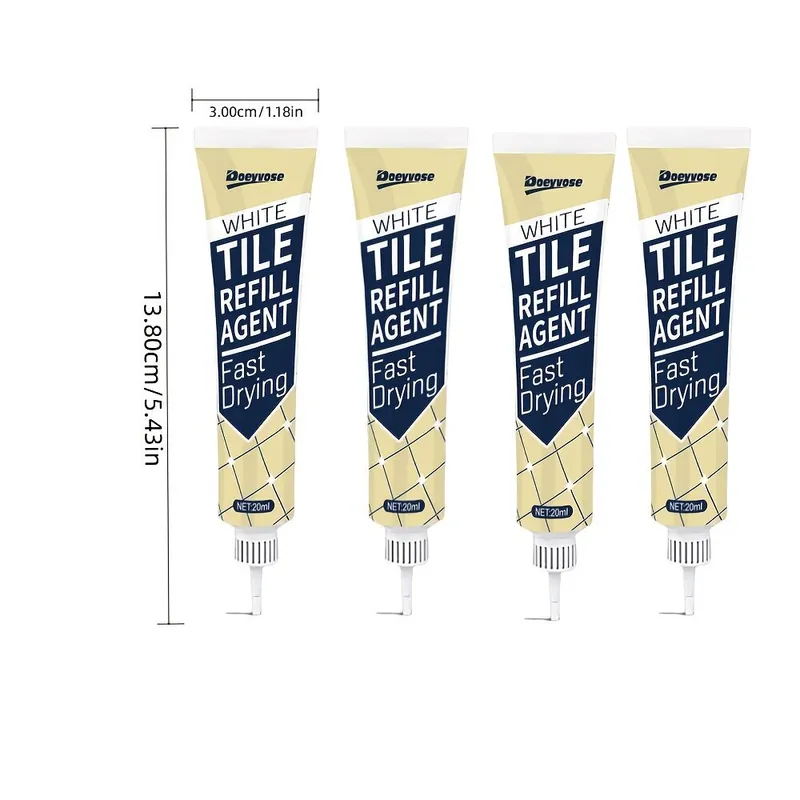 4 kpl 20ml Valkoinen Laattasauma, Saumausaine Korjaus Täyteaine, 2vnt + įrankis Tarjous