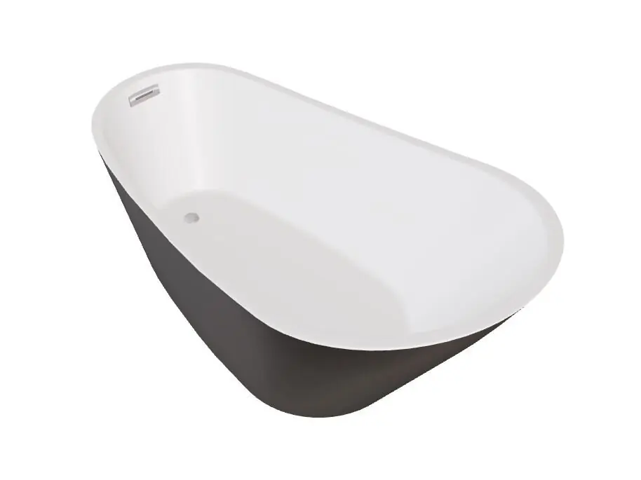 Tarjoushinta Kylpyamme Besco Melody, Black&White Matt, 170 x 80 cm, kromisifonilla