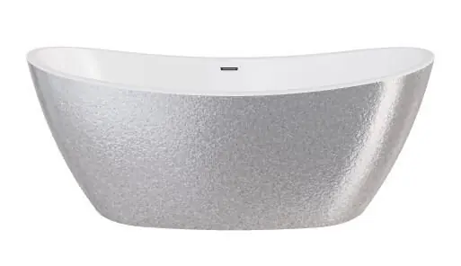 Kylpyamme Besco Ayla Glam Silver, 170 x 80 cm, mustat yksityiskohdat Erikoistarjous