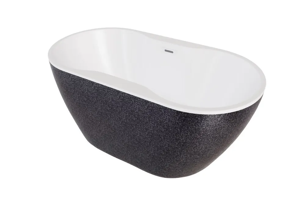 Kylpyamme Besco Navia Glam Graphite, 160 x 80 cm, valkoiset yksityiskohdat Pikatoimitus