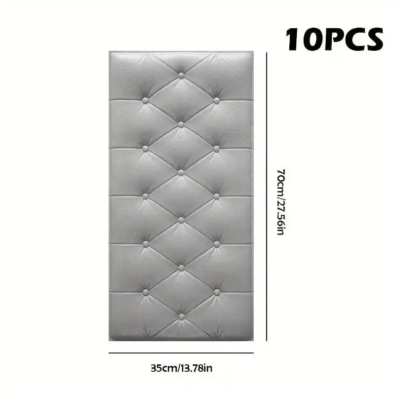 10kpl 70.0×35.0 cm 3D Pehmeä Puskuritapetti, Vedenkestävä ja Kosteudenkestävä Itsekiinnittyvä Seinäkoriste., Sidabrinis Tehdashinta
