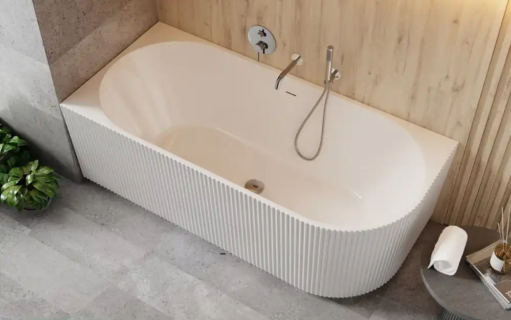 Kylpyamme Besco Denaya, 150 x 75 cm, vasemmanpuoleinen, kromisifonilla Alennettu