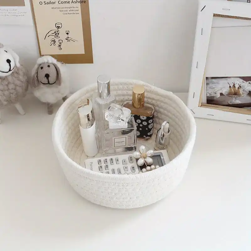 Löytö Rustic Puuvillaköysi Säilytyskorit, Pohjoismainen Tyyli, Lasten Lelut., Baltas