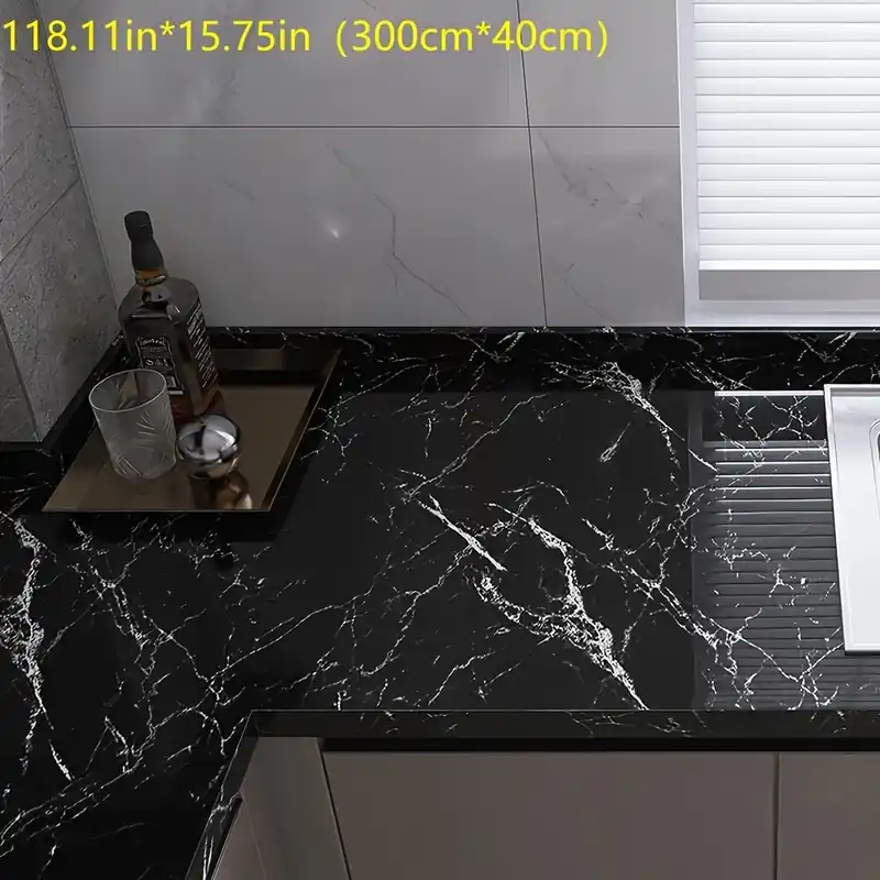 Marmorikuvioinen Vinylitarra Taustakuva, 118,11 colio * 15,75 colio (300 cm * 40 cm) Rajoitettu Tarjous