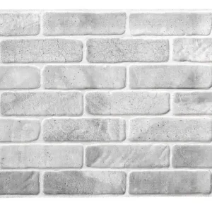 Walldone 3D PVC seinäpaneeli Ikääntyneet harmaat tiilet - vintage-tyylinen seinäkoriste (1025 x 495 mm), 5 kpl setti Uusi Kokoelma