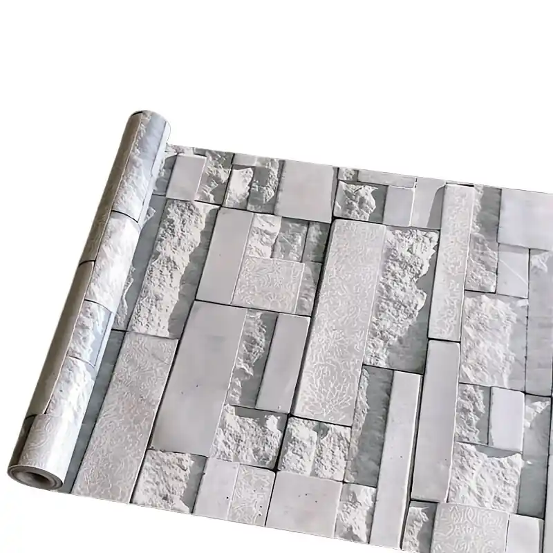 Korkea Laatu Kuori & Kiinnitä 3D Kivibrikkitapetti, 45 cm * 10 m (17,7 colio * 393,7 colio)