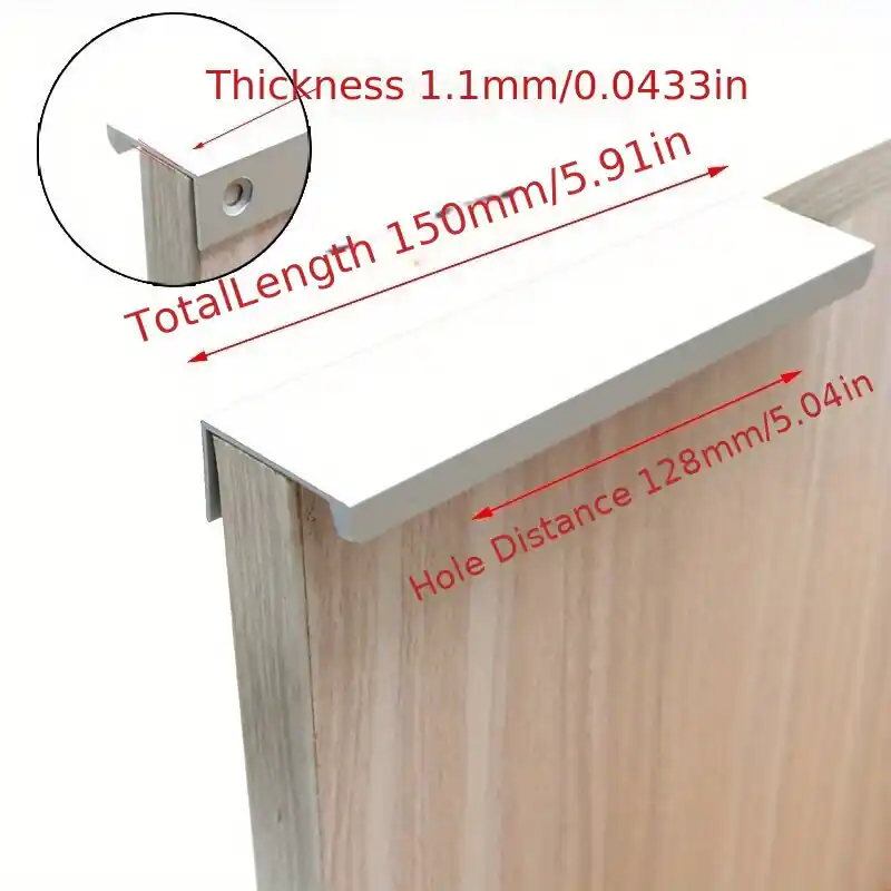 Tilaa Heti 4 kpl piilotetut metallivetimet kaappeihin, Sidabrinis 150mm