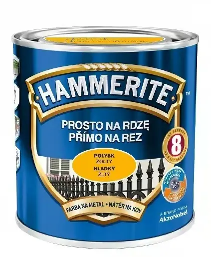 Tilaa Nyt Hammerite ruostemaali 0,7 l keltainen, korkeakiiltoinen, korroosionesto- ja suoja-aine metallille
