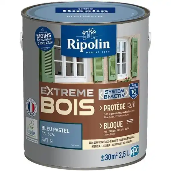 Suosittu Extreme-puumaali - Pastellinsininen RAL 5024 satiini - RIPOLIN - 2,5 L