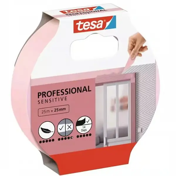 Tesa herkkä maalarinteippi 25 m x 25 mm Kampanjahinta