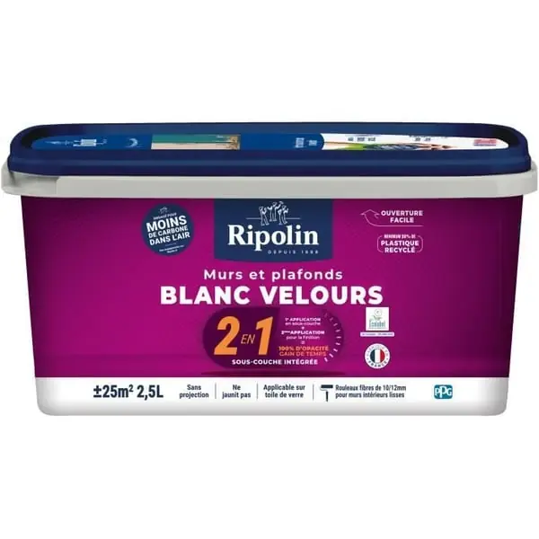 2 in 1 Wall & Ceiling Velvet White - RIPOLIN - 2,5 L Tilaa Heti