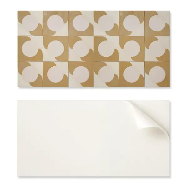 Vinyylilaatat kuvioinnilla helppoon seinän muuntamiseen Geometriset ympyrät ja kaaret 10x40x20 cm Tilaa Heti