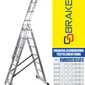 3-osaiset alumiinitikkaat 420 cm, 7+7+7 askelmaa - BR-00-4207 Päivän Tarjous