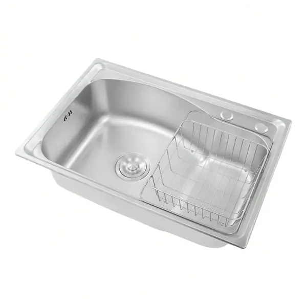 Tarjous Teollinen Keittiöallas - Ravintola-allas - Yksi Allas - Ruostumatonta Terästä - Ilman Hanaa - Neljä Reikää - Koottava Asennus - Hopea