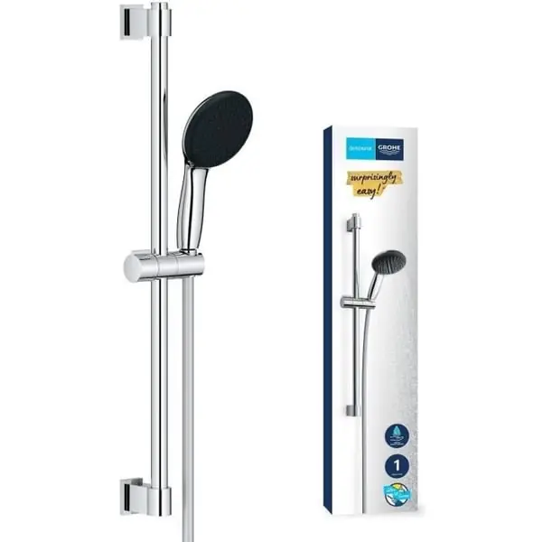 Alkuperäinen Suihkusetti yhdellä suihkupäällä, 60 cm tanko ja 1,75 m letku - GROHE Vitalio Start 110 27942001 - Vettä säästävä - Kromi