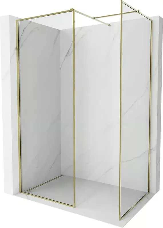 Viimeinen Mahdollisuus Mexen Kioto-F suihkuseinä Walk-in-kehyksellä 160 x 70 cm, kirkas 8 mm, kulta - 800-160-202-04-50-070