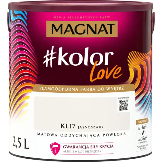 Ilmainen Palautus MATTA HENGITTÄVÄ LATEKSIMAALI MAGNAT kolorlove vaaleanharmaa KL17 2.5l