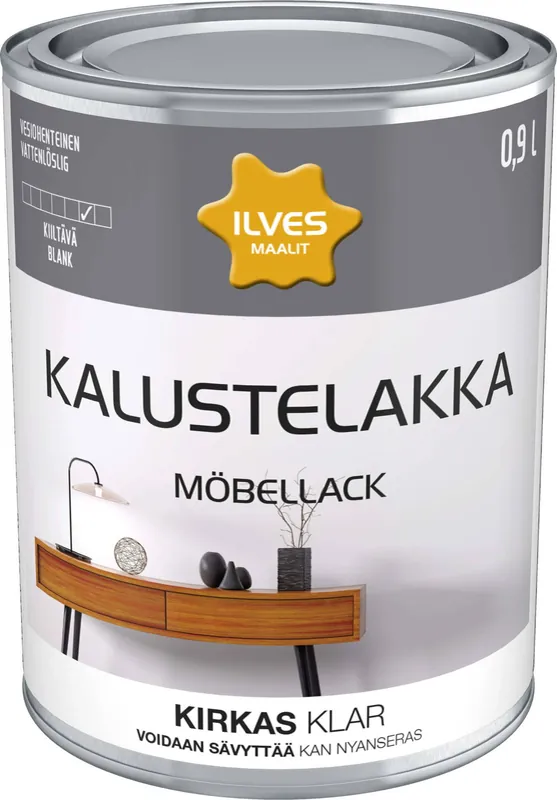 ILVES KALUSTELAKKA KIILTÄVÄ 0,9L Sertifioitu