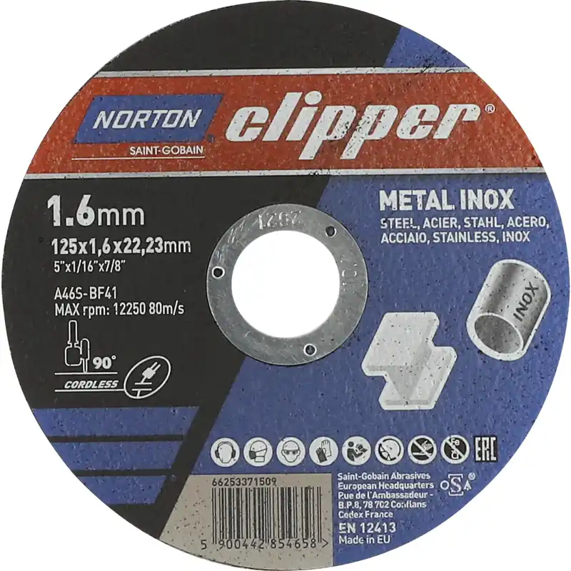 Katkaisulaikka Norton Clipper 125x1.6x22.23mm metal-inox Uusi Kokoelma