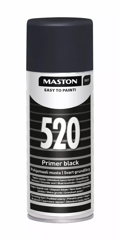 Lähetetään Heti SPRAYMAALI POHJAMAALI MUSTA PRIMER 520 400ML MASTON