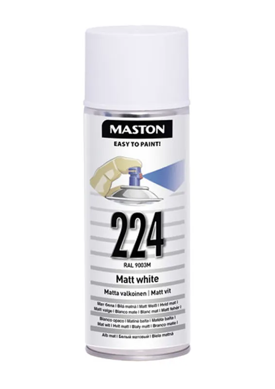 SPRAYMAALI MATTA VALKOINEN 224 400ML MASTON Pikatoimitus