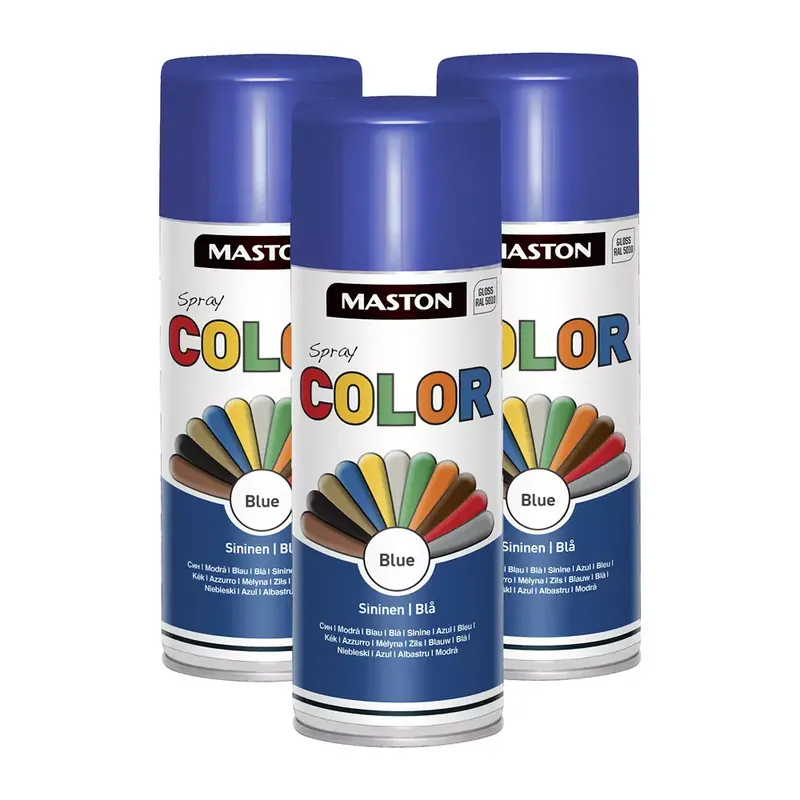 3 x SPRAYMAALI SININEN 400ML MASTON COLOR Kausialennus
