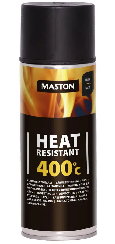 SPRAYMAALI KUUMAKESTOMAALI 400C MUSTA 400ML MASTON Alennettu Hinta