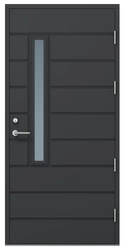 Vain Rajoitetun Ajan Ulko-ovi Kaskipuu FE811 thermo 10x21 karmi 115 mm RR23 tummanharmaa