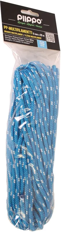 Köysi Piippo palmikoitu PP-multifilament sininen 6mm x 20m Lähetetään Heti