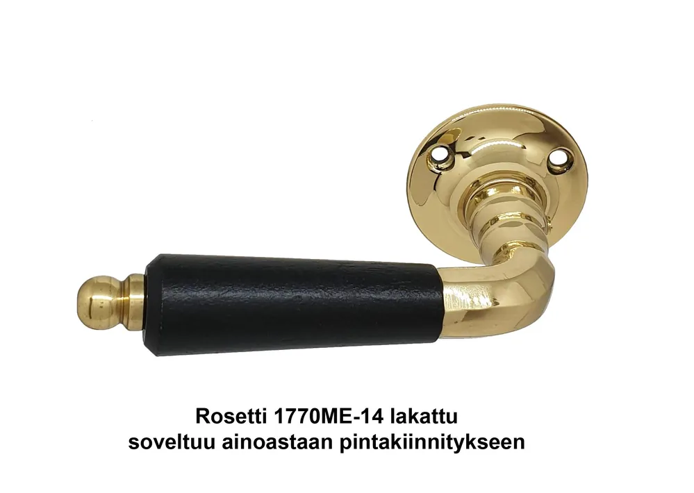 Viikonlopputarjous Ovenpainikepari 1880-1930-l messinki mustalla puuosalla